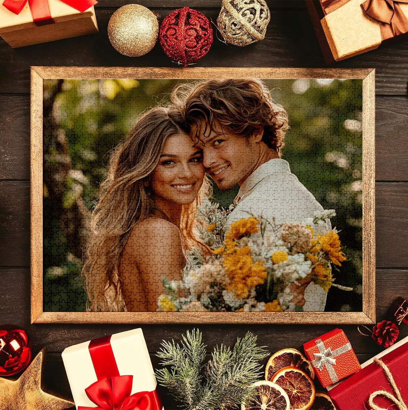 Puzzle Personalizado con Foto, Personalizada Rompecabezas Personalizado Diseña tu Logo Foto o Texto, Personalizado Navidad Halloween San Valentín Parejas Niños Familia Amigos h-4173
