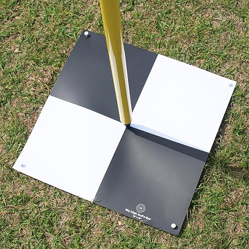 Miniatura 4 de Sky High Bull's-Eye Puntos de control de tierra desechables (GCPs)/objetivos aéreos para mapeo aéreo y topografía (paquete de 100) con orificio