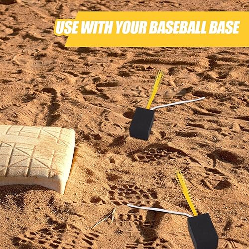 Miniatura 6 de Deekin 4 tapones de base, tapones de base de anclaje, equipo de mantenimiento de campo de béisbol, accesorios de béisbol para campo de pelota