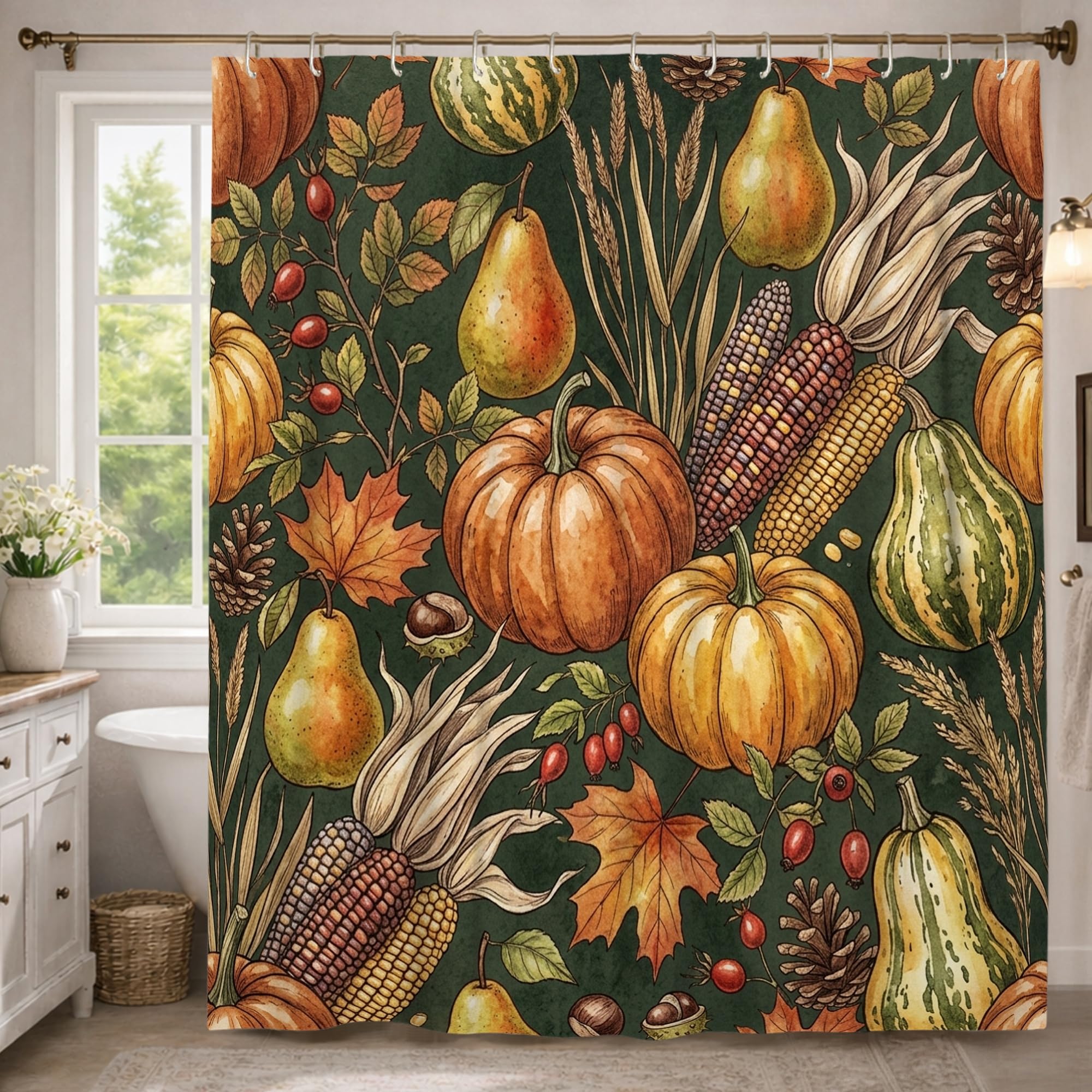 Rideau de douche de qualité supérieure en polyester imperméable orange 183x243cm