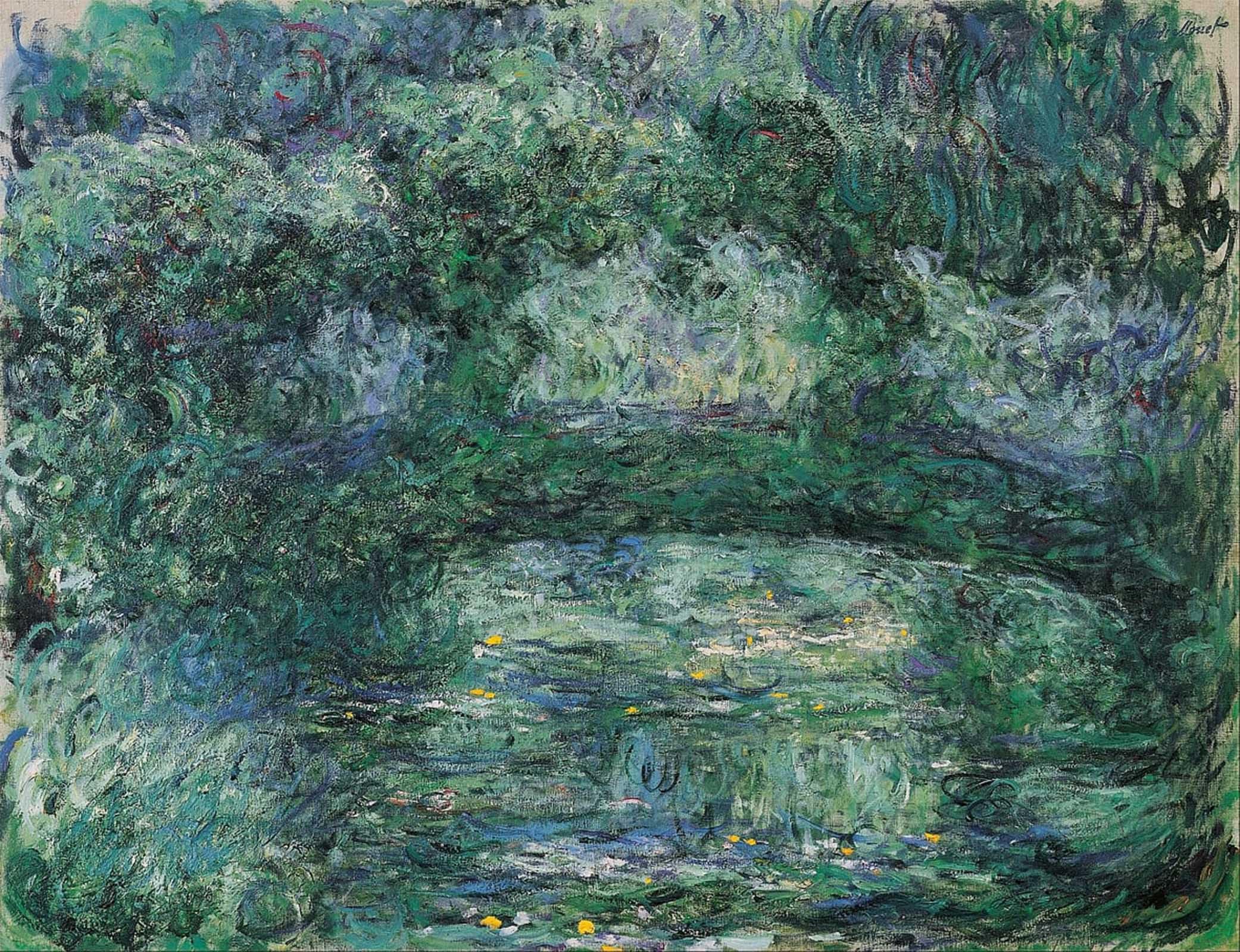 SERENDIPITP Abstract Painting Mural Print Picture Wall Decor Painting the Japanese Bridge by Claude Monet Vintage Wall Artwork for Home Decor 60x90cm