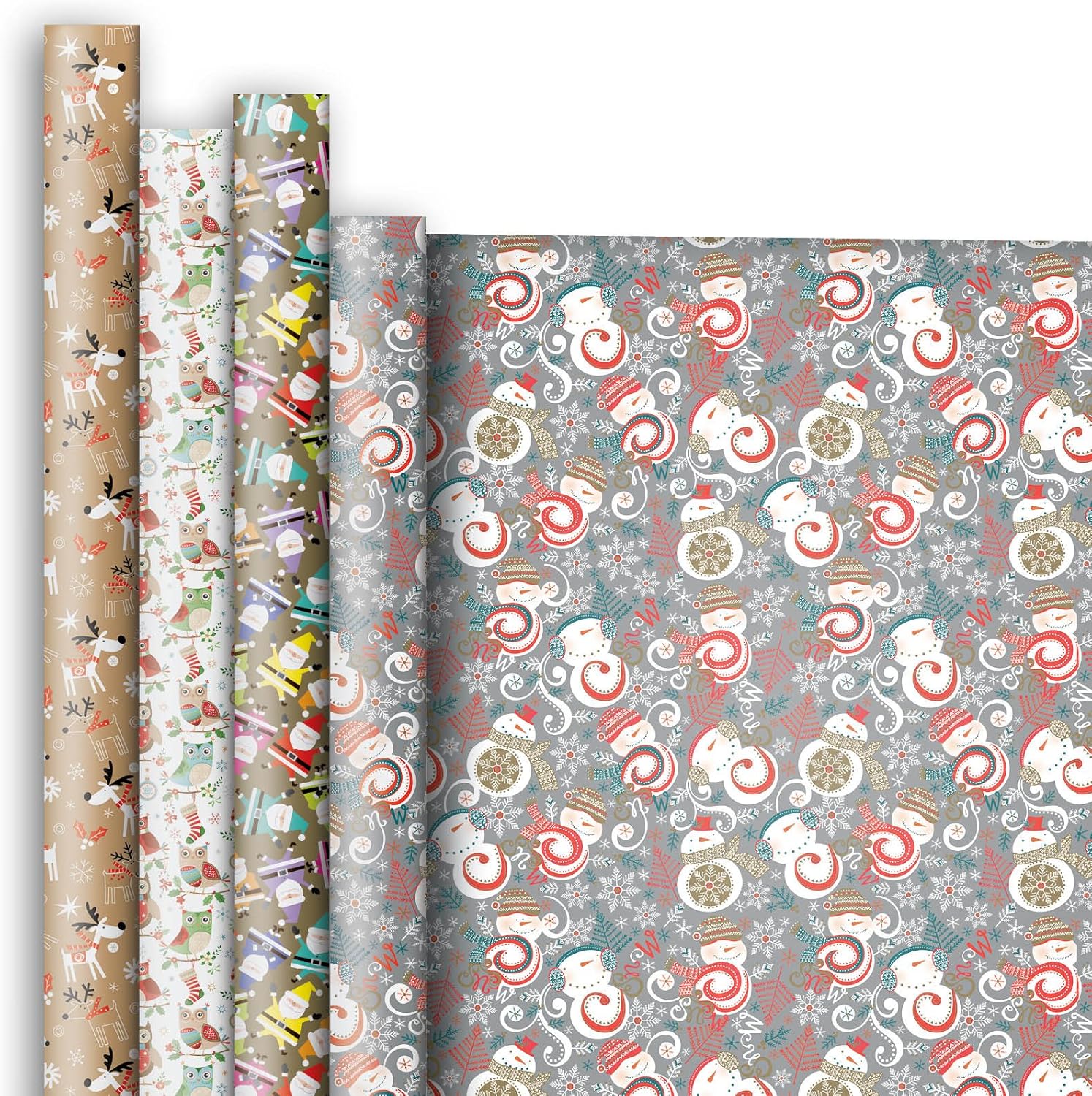 Jillson Roberts 4Count Jumbo Wrapping Paper Roll, Hoot