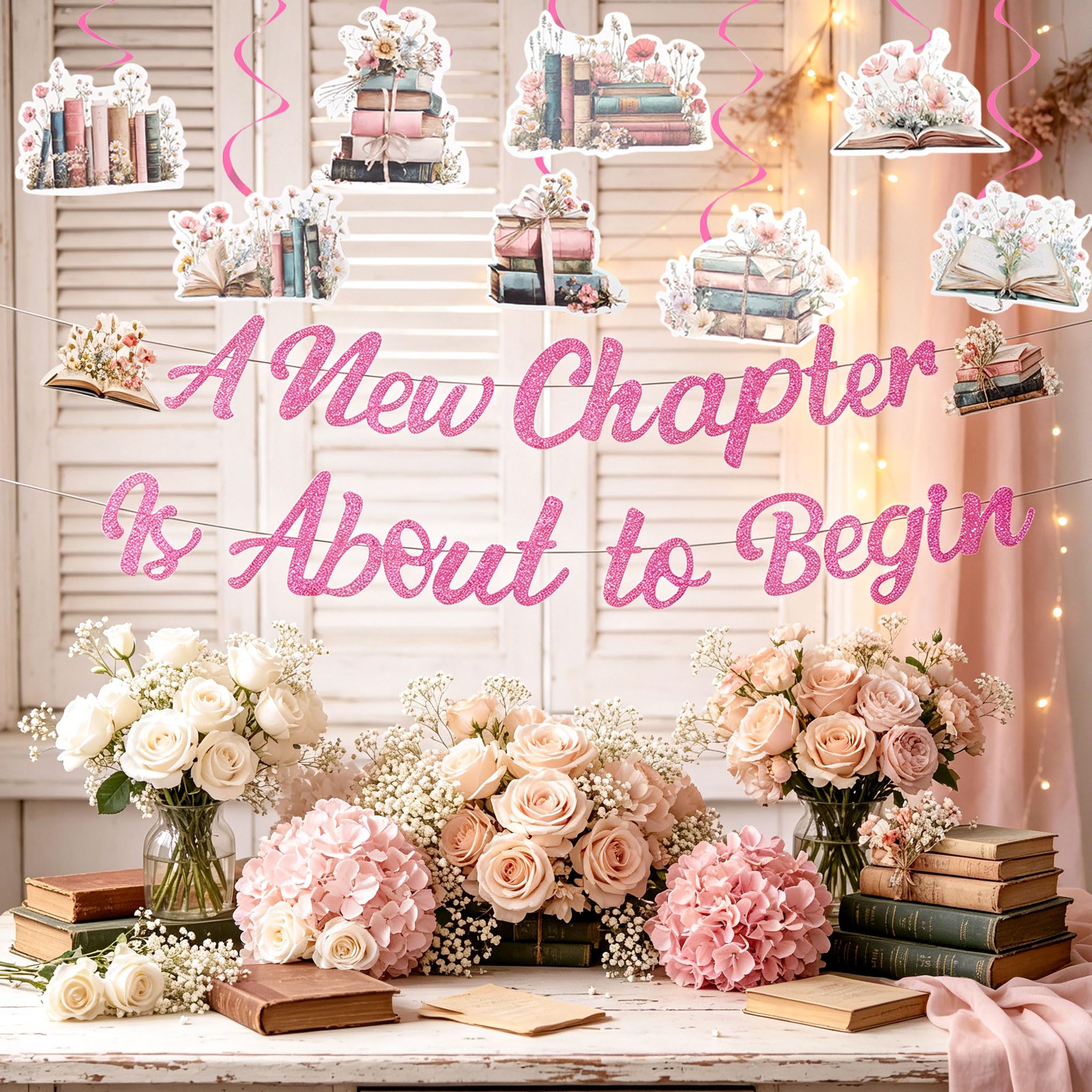 A New Chapter Begins Banner Sign Book Party Decor Next Chapter Banner