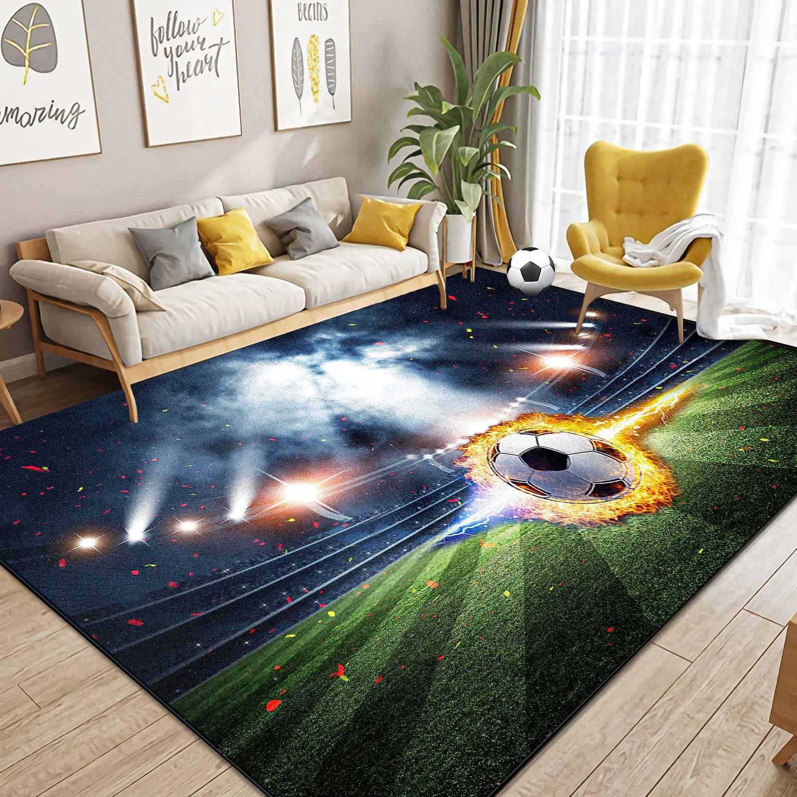 Tappeto Giochi Neon 180x120cm 3D UV - Fluorescente Antiscivolo Per Sala Giochi Bambini E Adulti - Foto 7