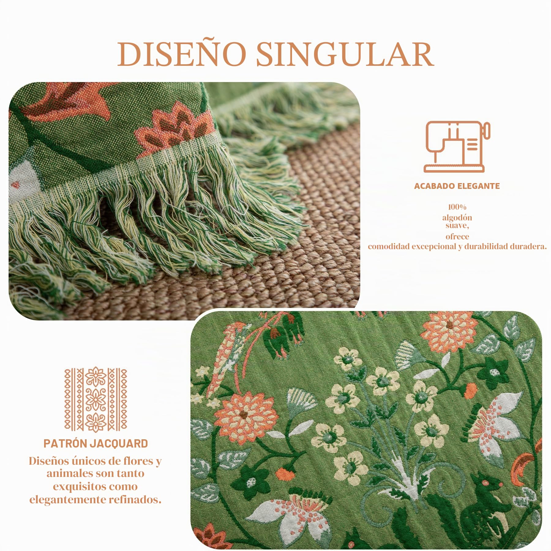 Colcha Boho con Flecos de, 100% algodón, Manta de Muselina Reversible de 150 x 200 cm, Manta Suave y acogedora para sofá y Colcha, Transpirable para salón y Dormitorio, Apta para Todo el año