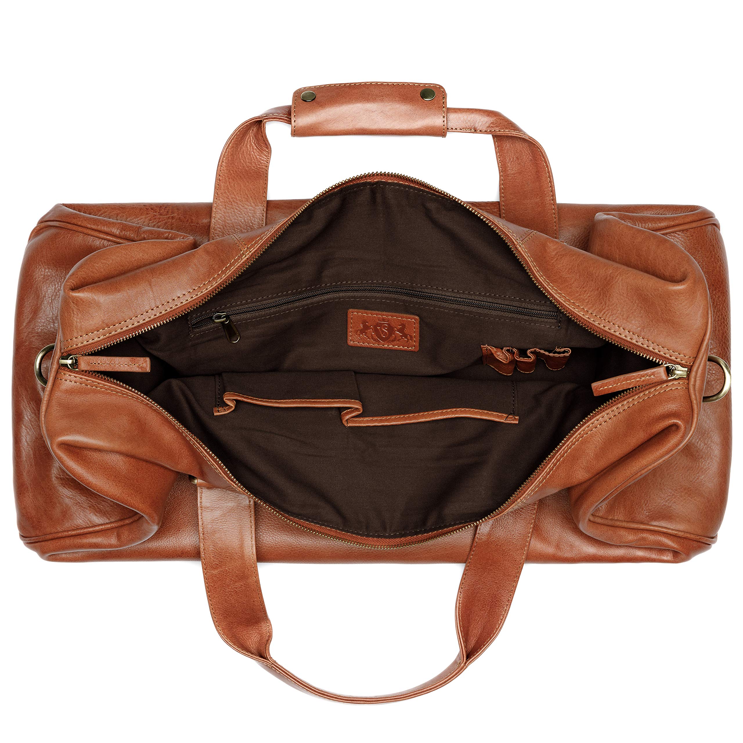 SID & VAIN große XL Reisetasche echt Leder - Sporttasche groß Linus XXL - Weekender Handgepäck Herrentasche mit Schultergurt - Ledertasche Herren braun handgefertigt