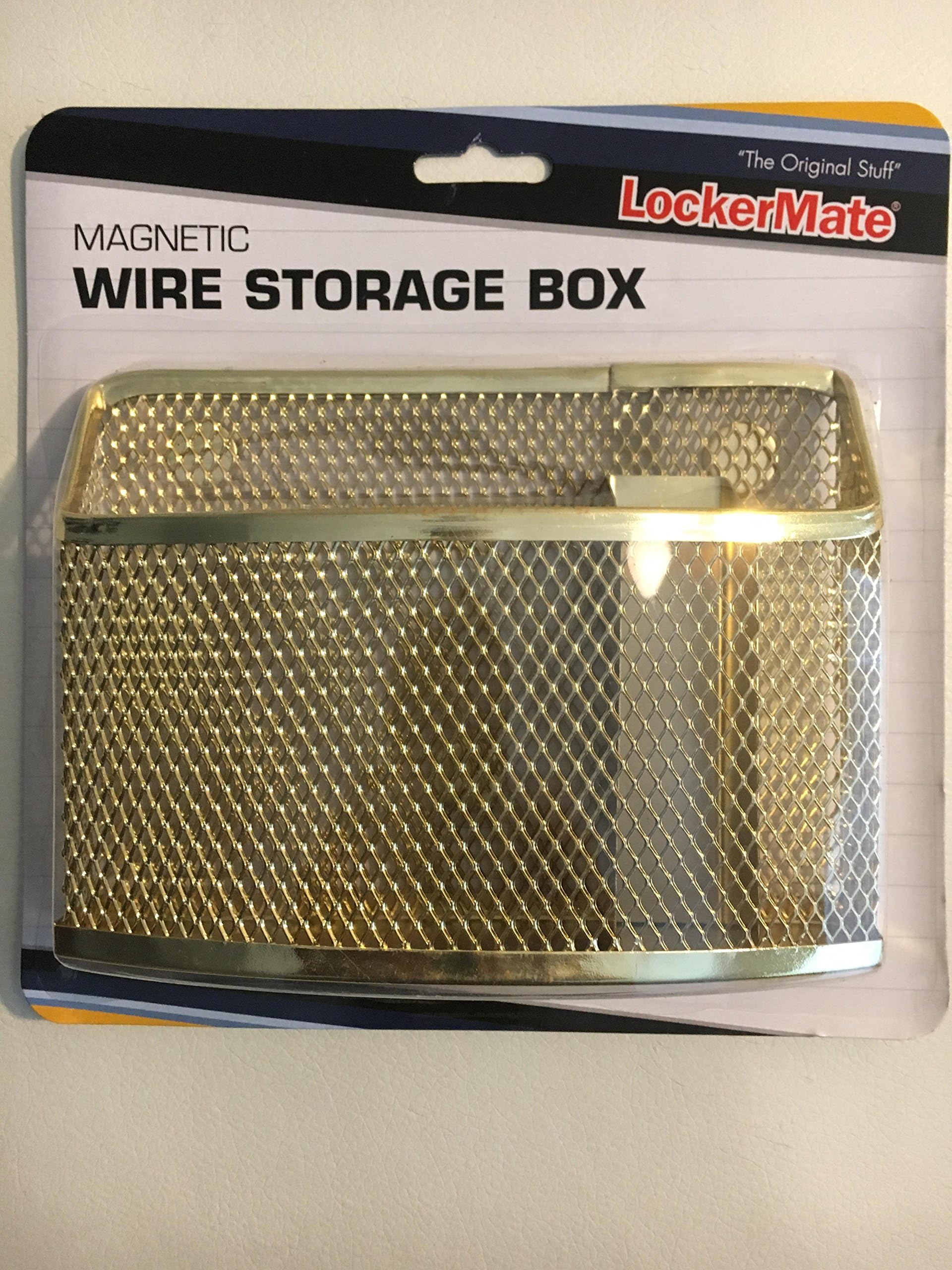 Gold Mesh Wire Magnetic Storage Box by LockerMate