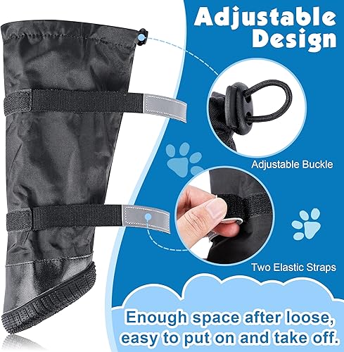 Miniatura 4 de Botas de exterior para perros, zapatos de invierno para perros antideslizantes para la nieve y la lluvia