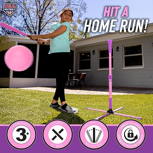 Miniatura 8 de Franklin Sports Camiseta de bateo juvenil  Camiseta de entrenamiento de plástico de altura ajustable para niños y niños pequeños  23 a 33 pulgadas