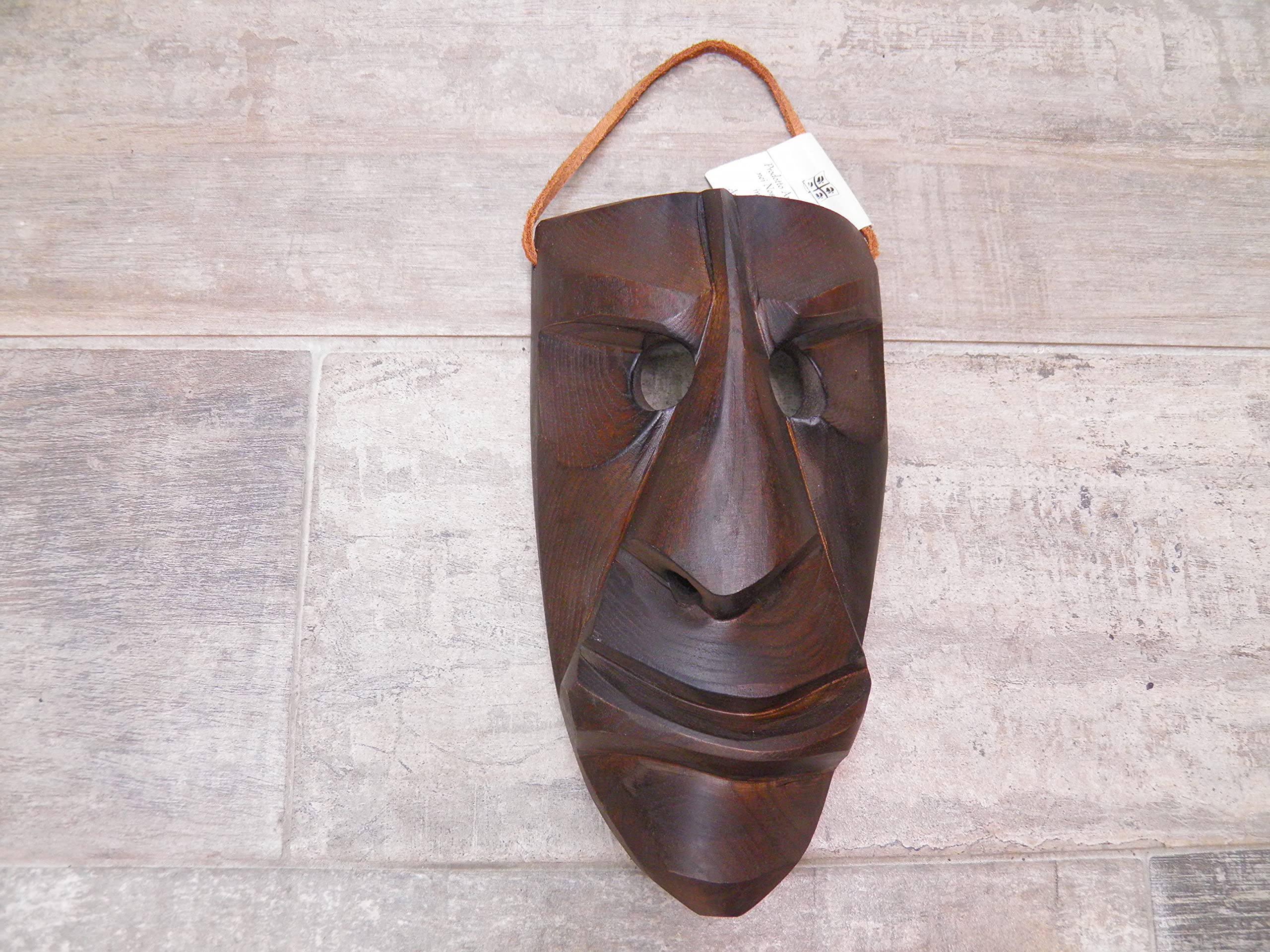 Generico maschera LEGNO mamuthones LUNGA GRANDE sardegna 24 X 12cm ARTIGIANATO SARDO