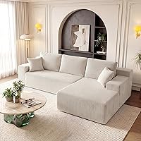 Vista 15 de Sofás seccionales sin hueso de 106 pulgadas para sala de estar, sofá modular en forma de L con asiento profundo de gran tamaño orientado a la Gris