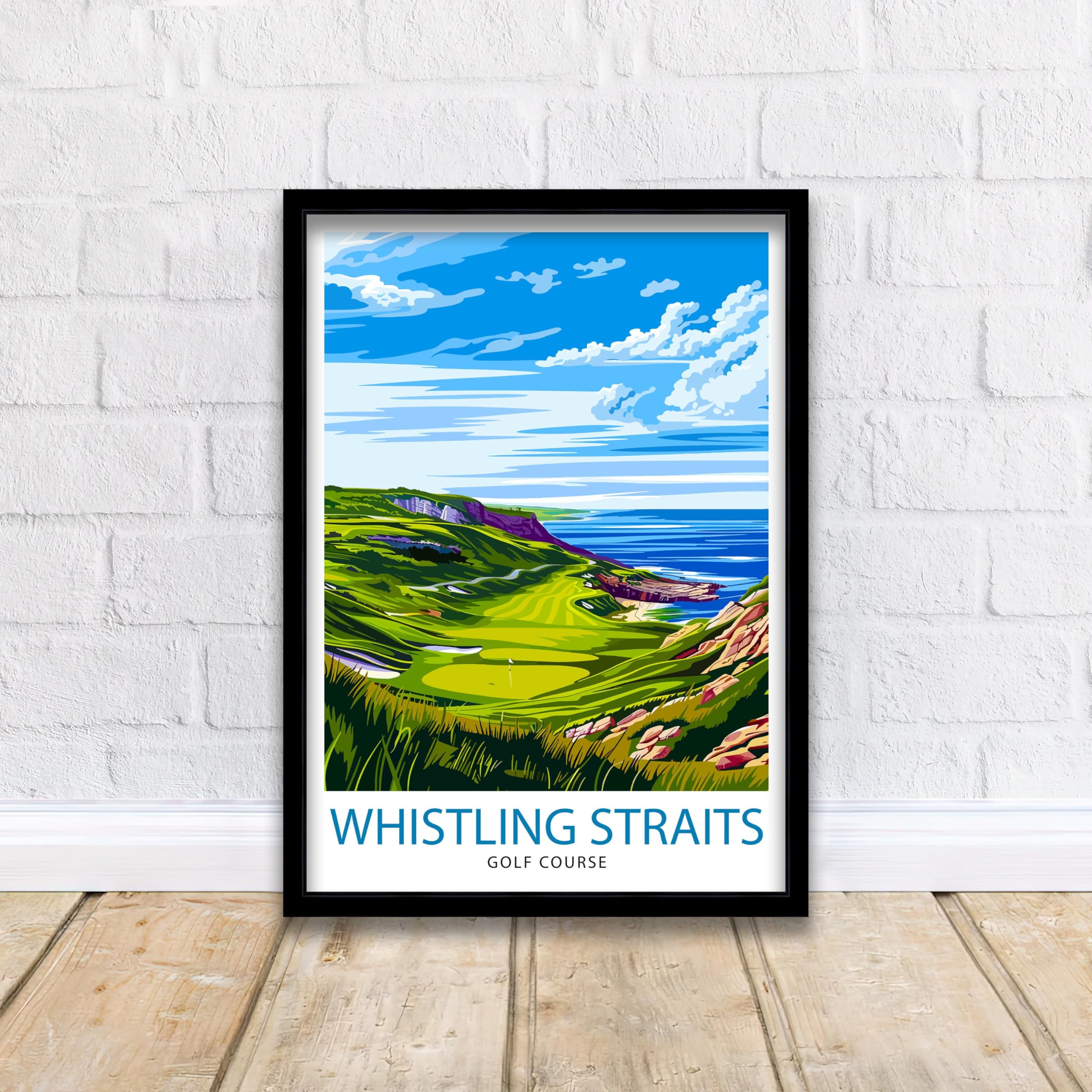 Whistling Straits Golf Course Wisconsin Travel Print Wall Decor Wall Art Whistling Straits Hanging Home Décor Unframed #1248
