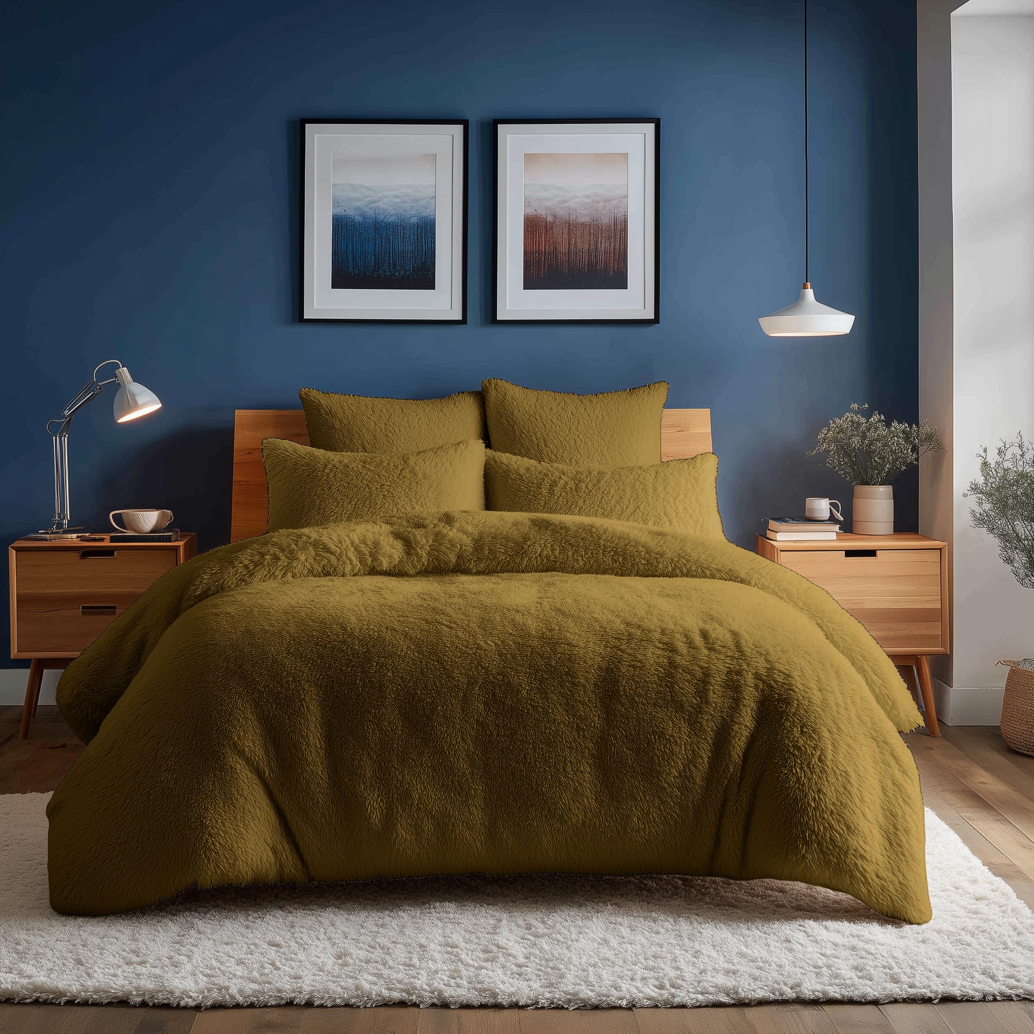 Home Sweet Home UK Fluffy Soft Touch Single Teddy Bear Bedding Set Duvet Cover & Pillowcases- Cozy & Warm Teddy Fleece Duvet Cover Set - Thermal Teddy Fleece Bedding Sets – Machine Washable