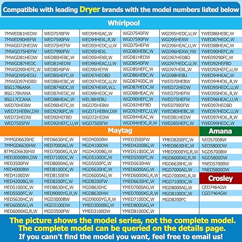 Miniatura 3 de W10208415, WPW10208415 - Secadora, bisagra de puerta compatible con Whirlpool, Crosley, etc. Cargador frontal secador y lavadora, número de pieza: