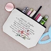 Vista 5 de LIBIHUA Bolsa de maquillaje para mujer, bolsa de cosméticos regalos para ella, bolsa de viaje femenina, Beige, 317-especial Hija