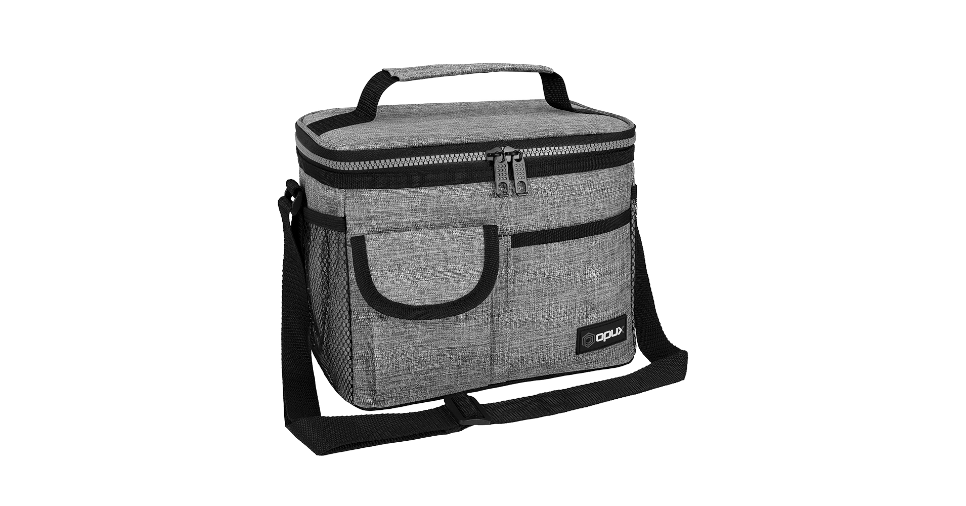PICNIC TIME - On The Go Lunch Bag - Soft Cooler Lunch Box - Insulated Lunch Bag, (Heathered Gray