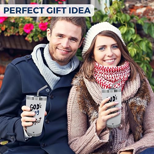 Miniatura 6 de Vaso de café de viaje de 20 onzas con tapa deslizante y pajilla, taza de café de acero inoxidable a prueba de derrames, acero inoxidable aislado,