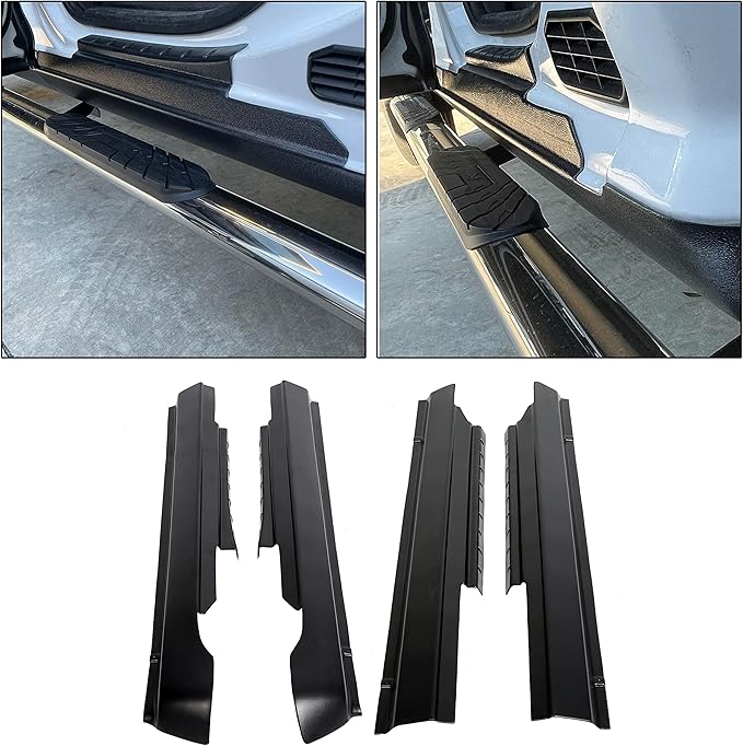 ECOTRIC Rocker Panel Cover Guard Sill Trim Compatible With 20092018 Dodge Ram Crew Cab Matte