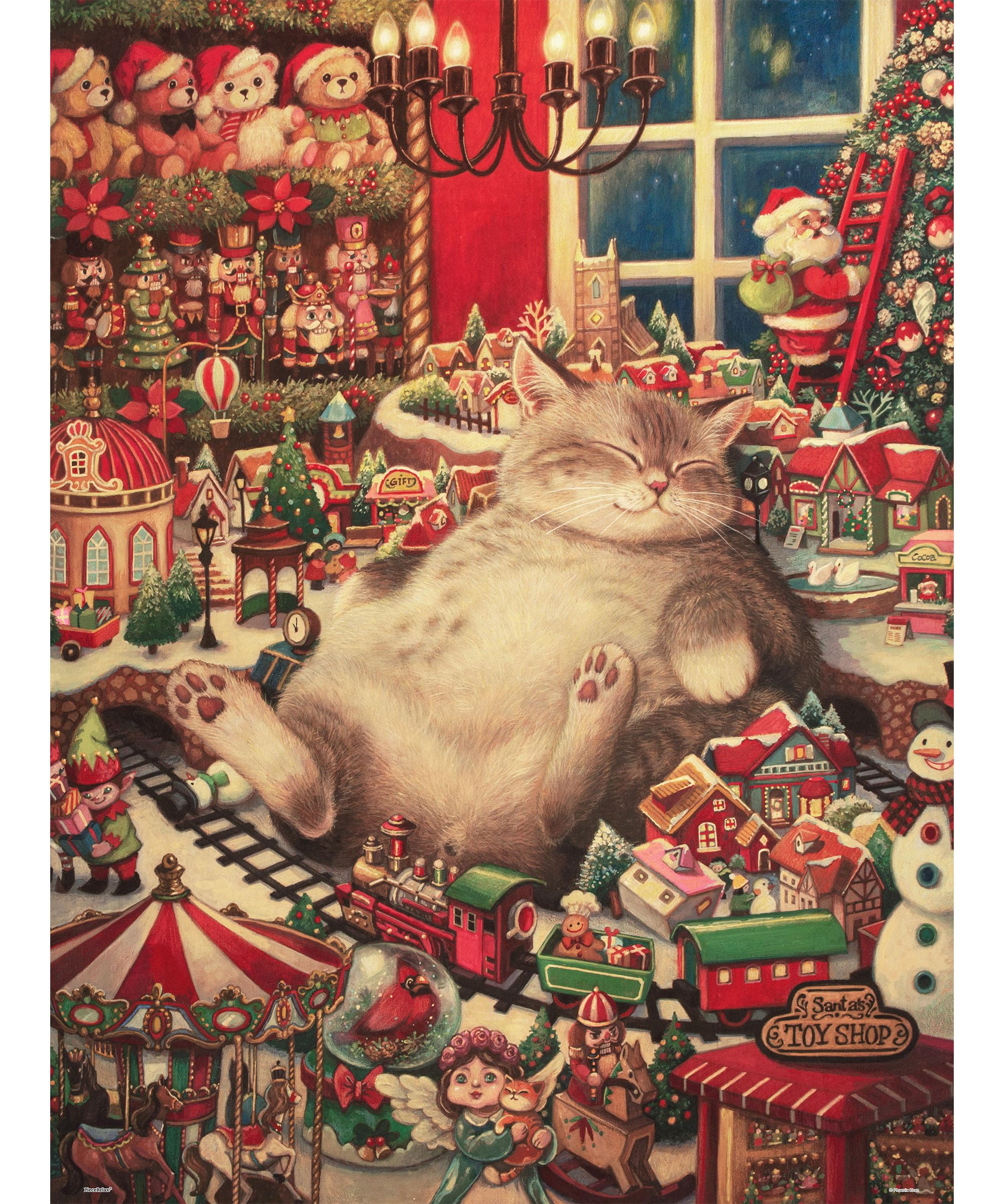 PieceRelax PieceClicks Plastic Jigsaw Puzzles for Adults 1000 Pieces - Phoenix Chan - Christmas Eve Gift - 25.2 X 18.9 Inches, Most Satisfying Table Games, No Glue Needed [U1035]