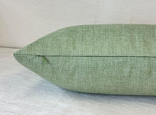 Miniatura 5 de Aiking Home - Funda de almohada tejida de lino sintético fino, tamaño 12 x 24 pulgadas, musgo