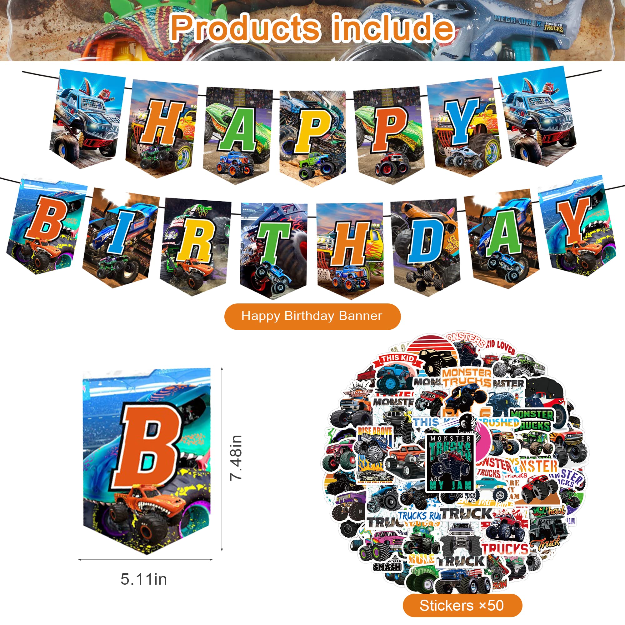 Monster Truck Birthday Party Decorations,Monster Truck Party Supplies