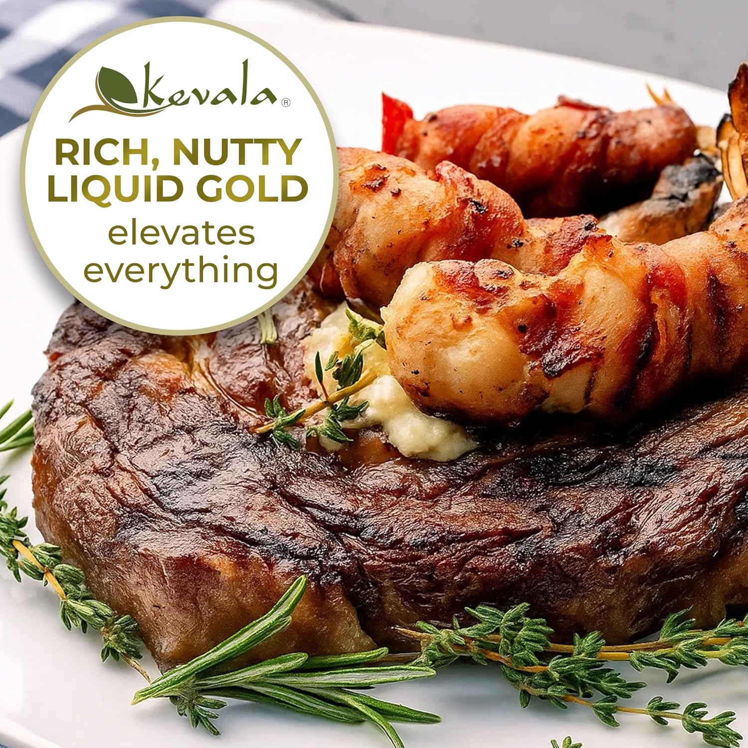 Kevala Clarified Butter Ghee – Grass‑Fed, Lactose & Casein Free, High Smoke Point Cooking & Baking Butter Alternative – Keto & Gluten Free Spread & Oil Substitute | 2 lb