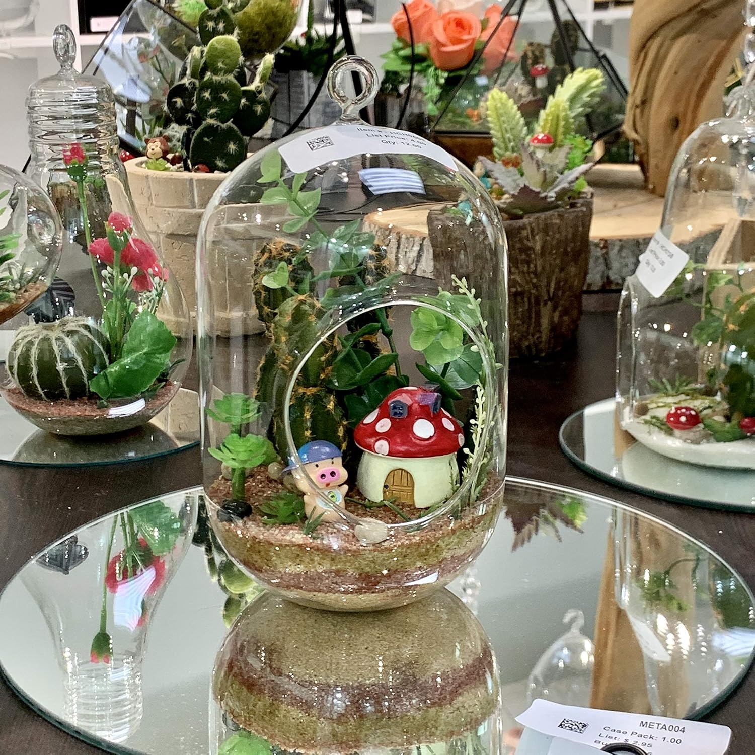 WGV Hanging Glass Plant Terrarium Bulk, Width 5", Height 8", Lantern DIY Air Succulent Planter Clear Tea Light Votive Candle Holder, Wedding Event Office Home Outdoor Decor, 12 Pieces