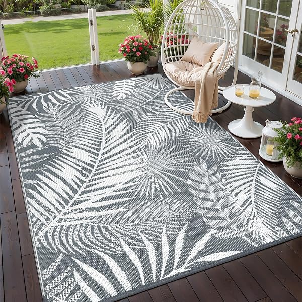 HiiARug Outdoor Rug Plastic Straw Rug Patio Rugs Camping Mat