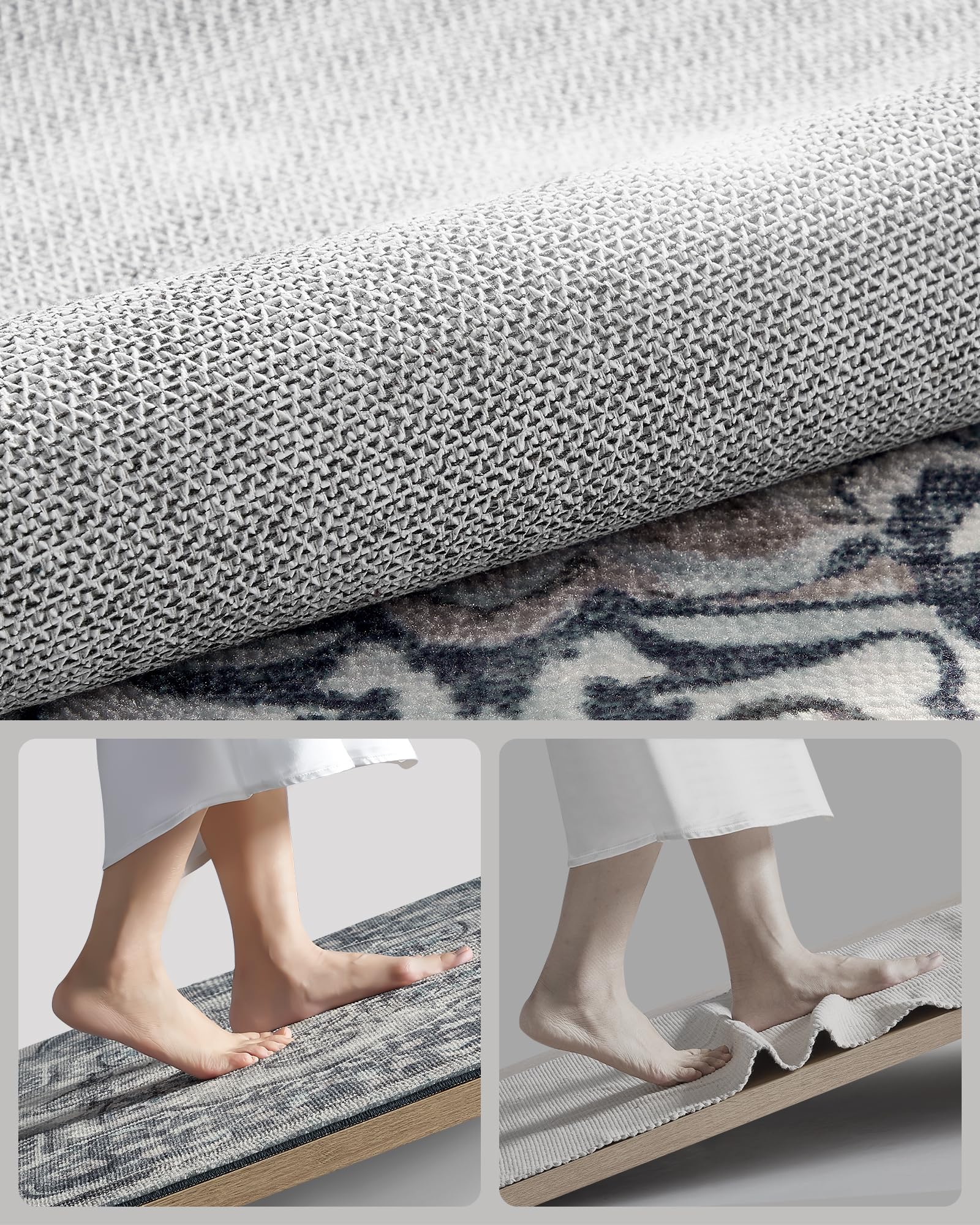 Trendy Design Vloerkleed Tapijt Marmer Look Grijs Zwart