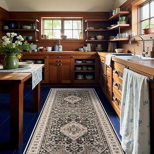 Miniatura 61 de Alfombra de Pasillo Lavable - Alfombras de Cocina de 2'6"x12' con Respaldo Antideslizante, Alfombras de Casa de Campo para Interiores para Sala