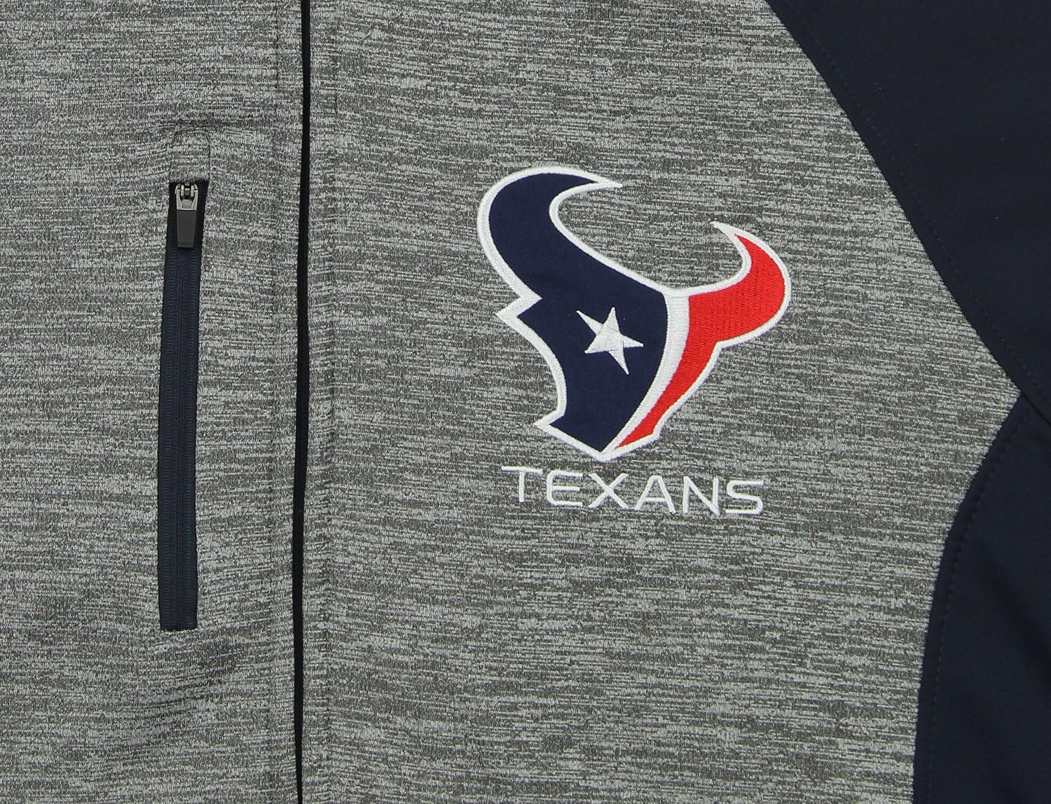 Mens NFL Heathered Grey Solid Fleece Full Zip Hooded Jacket