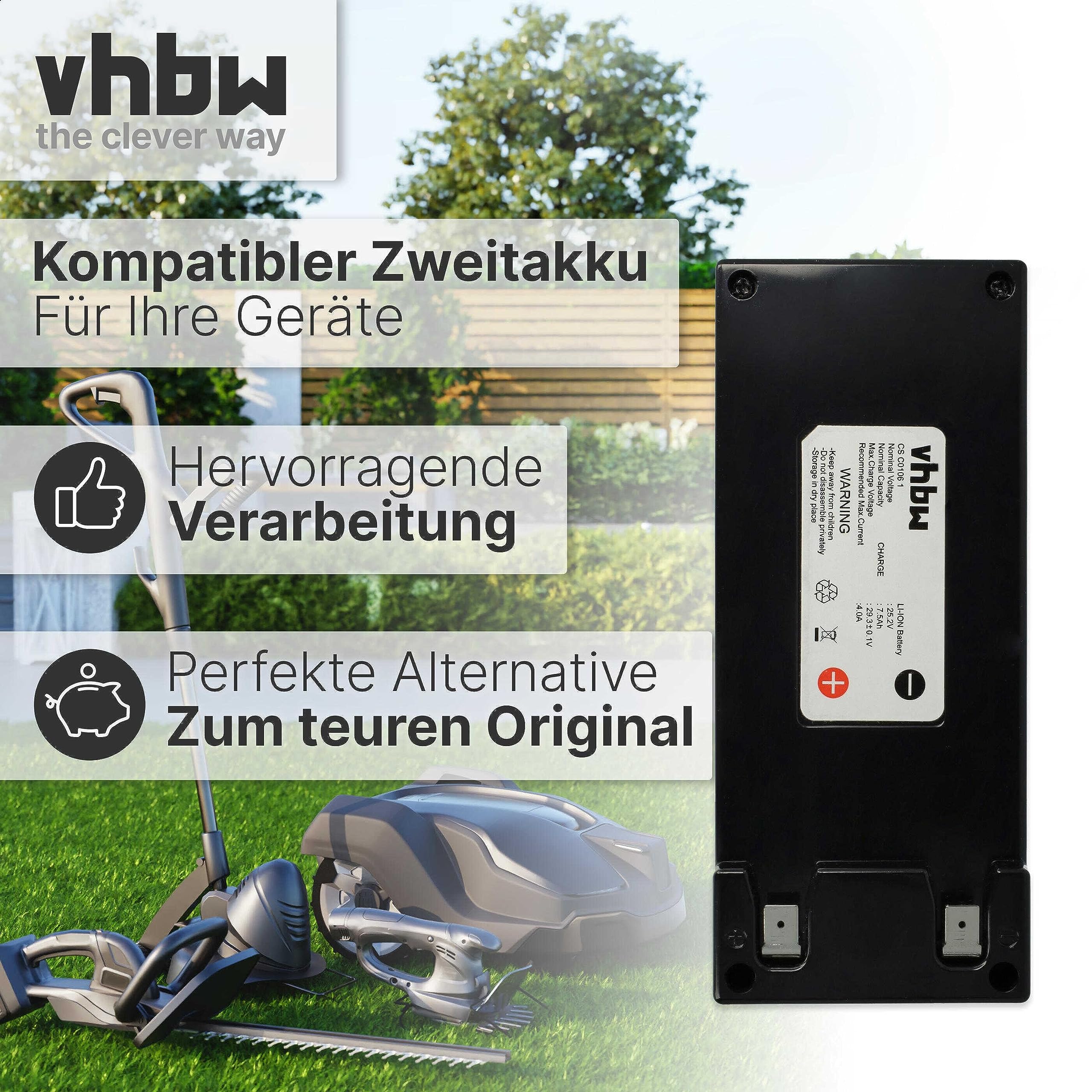 vhbw 1x Akku kompatibel mit Ambrogio L30, L50, L60, L75, L85, L100, L200, L300, L400 - Ersatz für CS-C0106-1