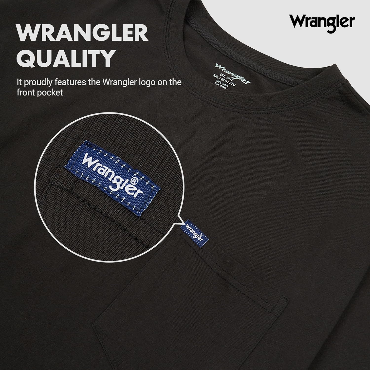 Wrangler Big and Tall Heavyweight Long Sleeve Pocket T-Shirt for Men - Image 4