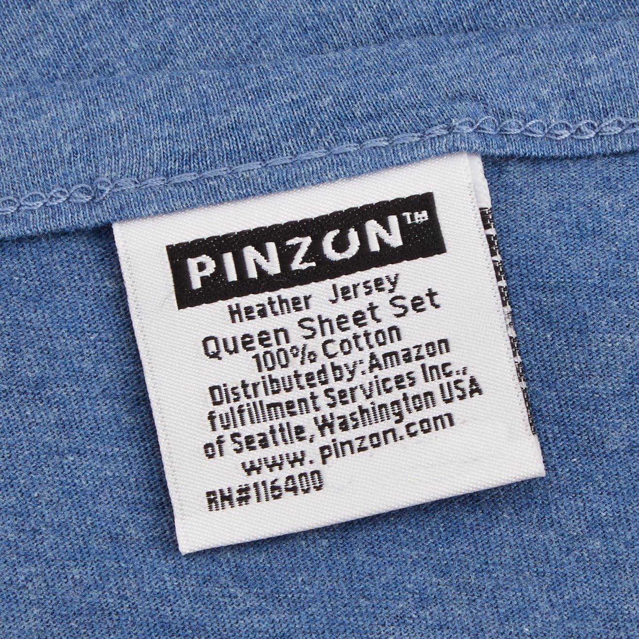 Amazon Brand – Pinzon Heather Jersey Sheet Set - Queen, Chambray Heather