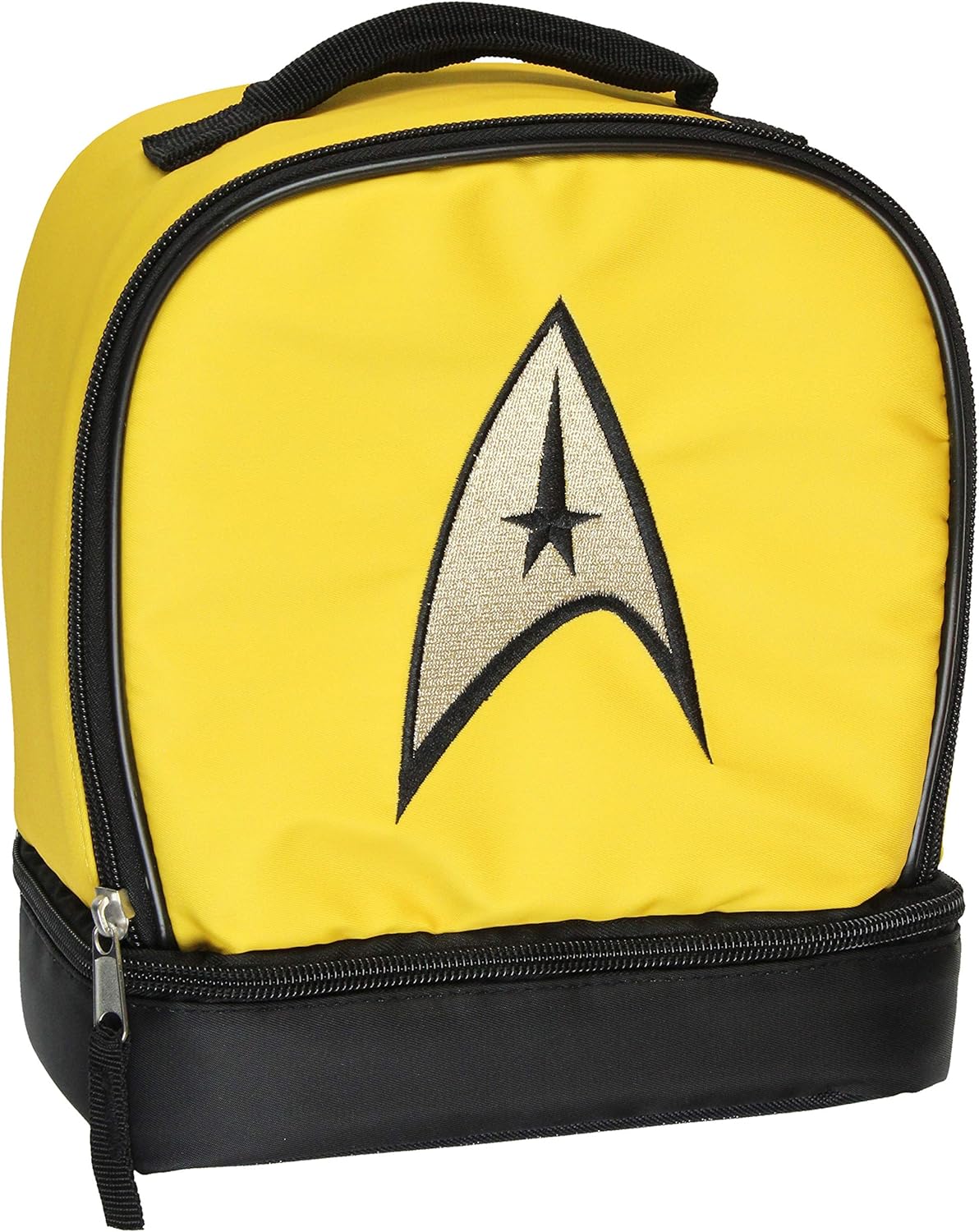 INTIMO Star Trek The Original Series Captain Kirk Embroidered Command Logo Dual Compartment Insulated Lunch Box Bag Tote 10"