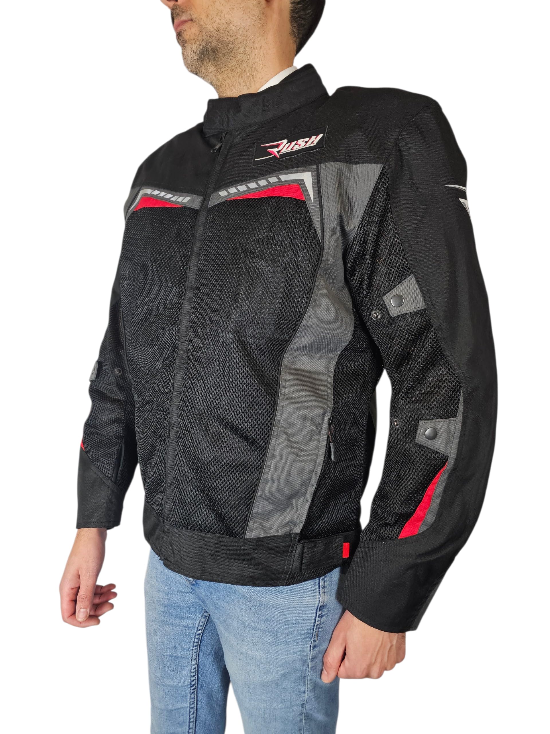 WinNet Giacca Giubbotto Moto leggero primaverile estivo Traforato traspirante Ventilato per l'Estate con Protezioni