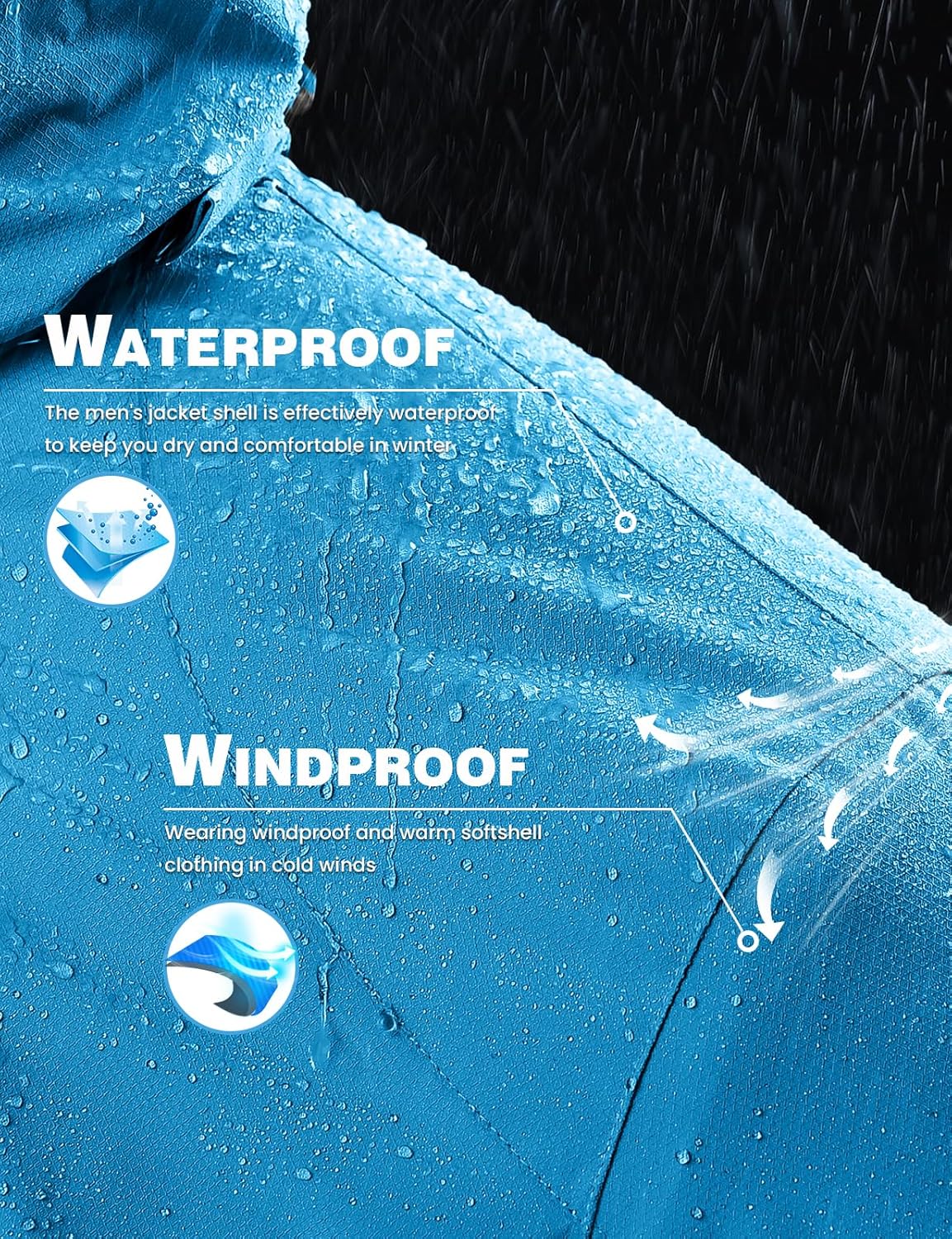 TBMPOY Men's Winter Ski Jacket Waterproof Warm Snow Insulated Coat Fleece Lined Snowboard Hooded Raincoat - Image 5