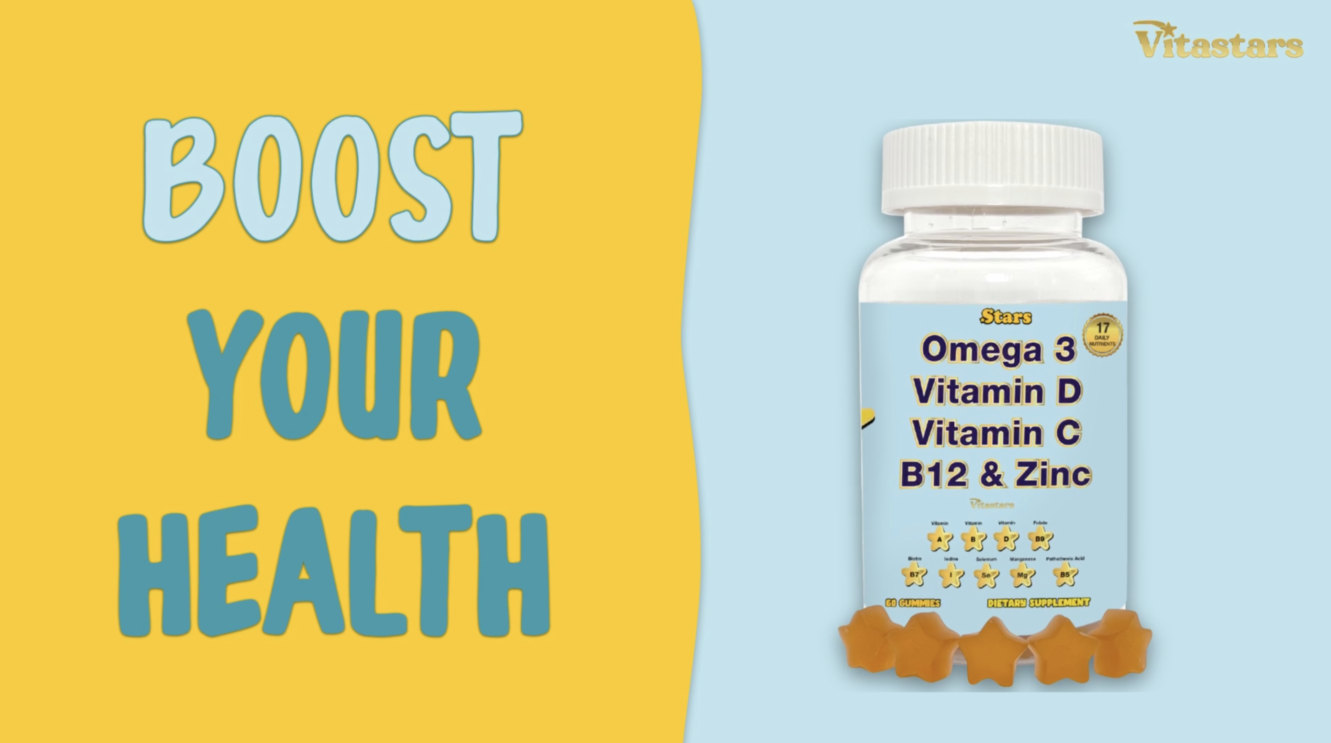 ビタミン HACCI - STAR SUPPLEMENT Amazon.com: Vitastars Adult Multivitamin Gummy with Omega 3