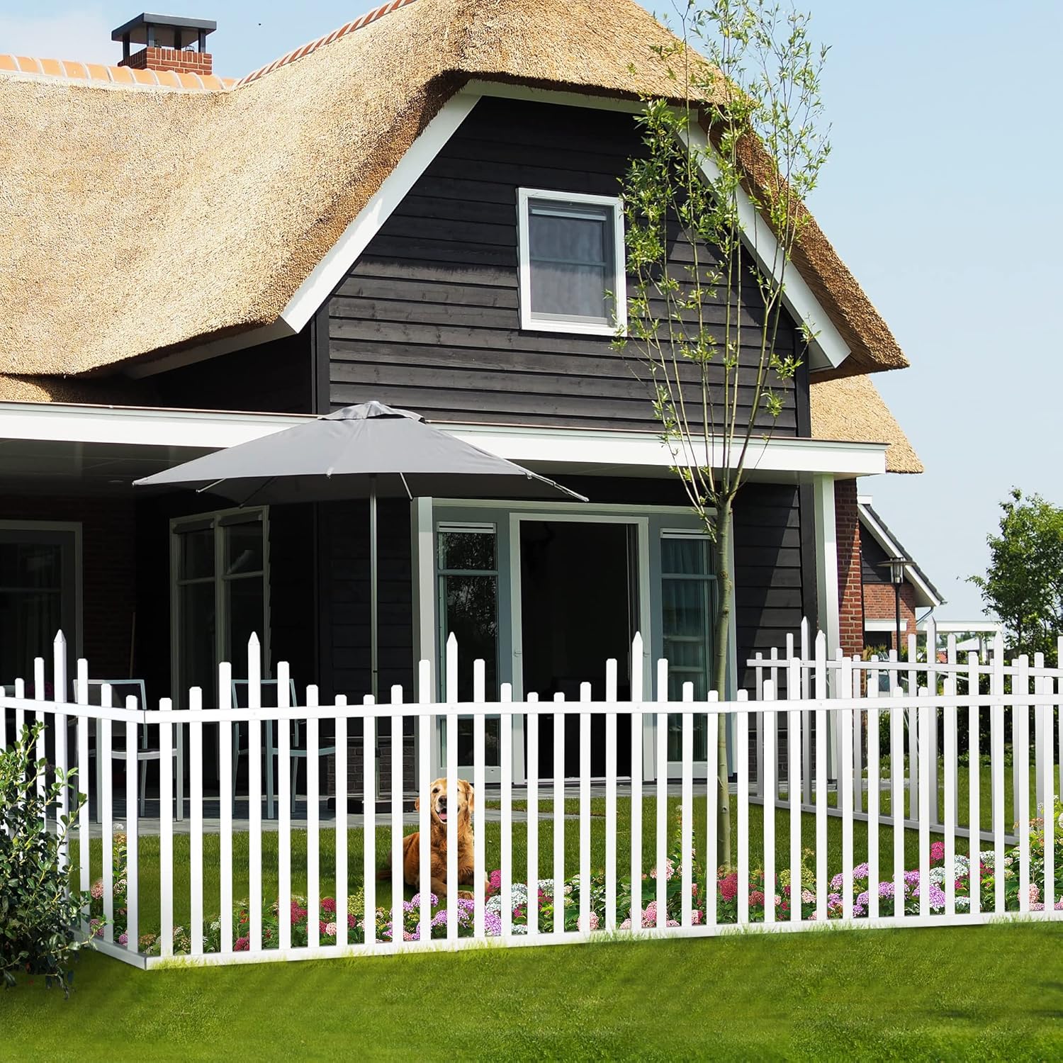 Elevens 40"H x 80"W Garden Fence Outdoor Fence Panel