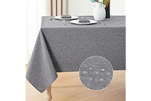 Elegant Tablecloth: Rectangle Dark Grey 52 x 70 Inch Waterproof and Wrinkle...