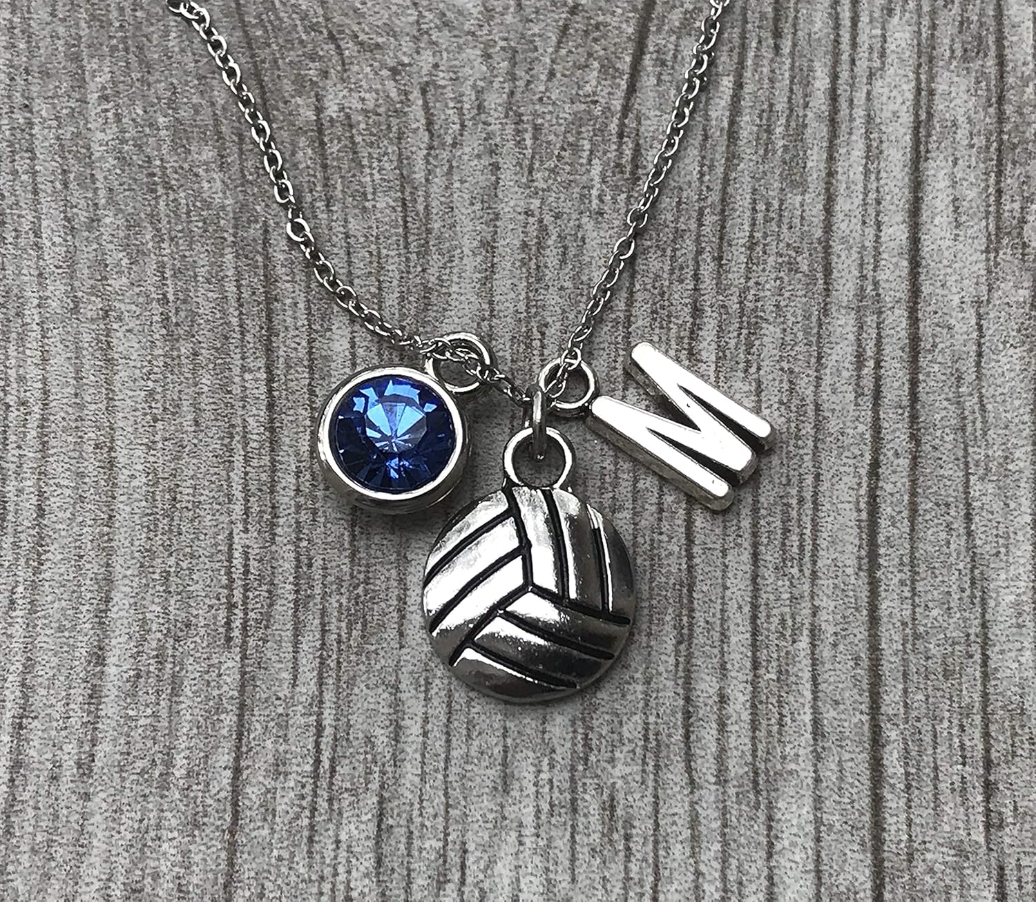 Personalized Love Volleyball Necklace with Birthstone and Initial Charm, Gifts for Players and Girls Volleyball Accessories, Gift For Players and Teams - Image 2