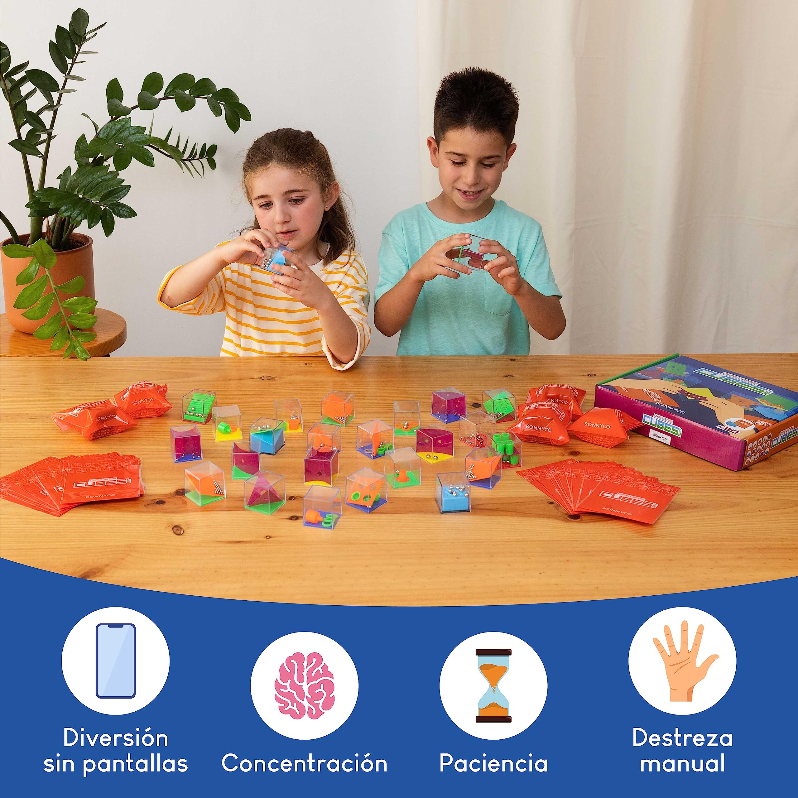 BONNYCO Cubos Rompecabezas Niños Pack 30 Regalos Cumpleaños Niños Colegio. Detalles Cumpleaños Infantil, Relleno Piñata. Regalitos Invitados, Regalos Alumnos Primaria. Mini Juegos para Regalar
