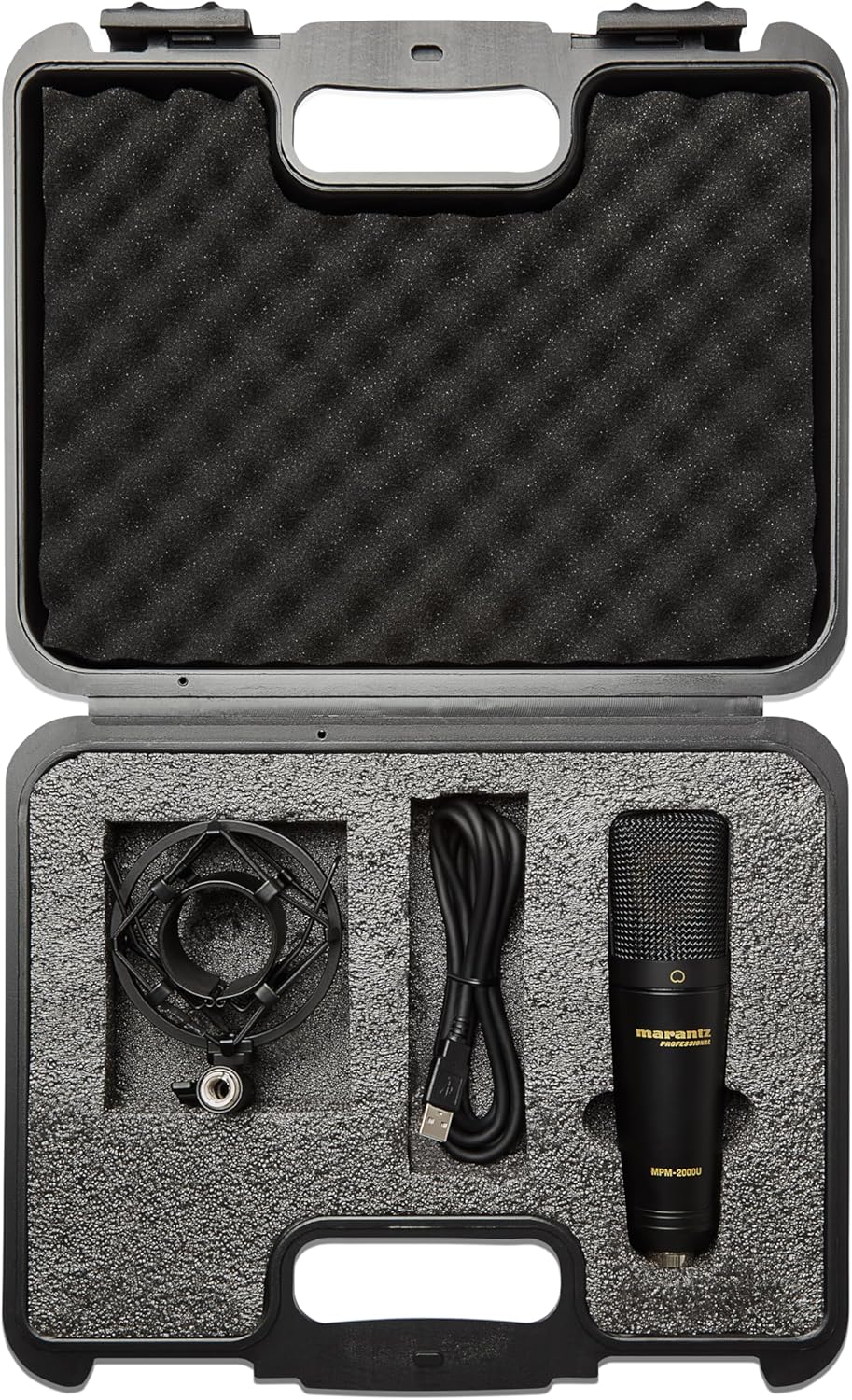 Marantz Professional MPM2000U - USB Premium Large Diaphragm Condenser Microphone With Pop-Shield, Shock-Mount and Aluminium Case