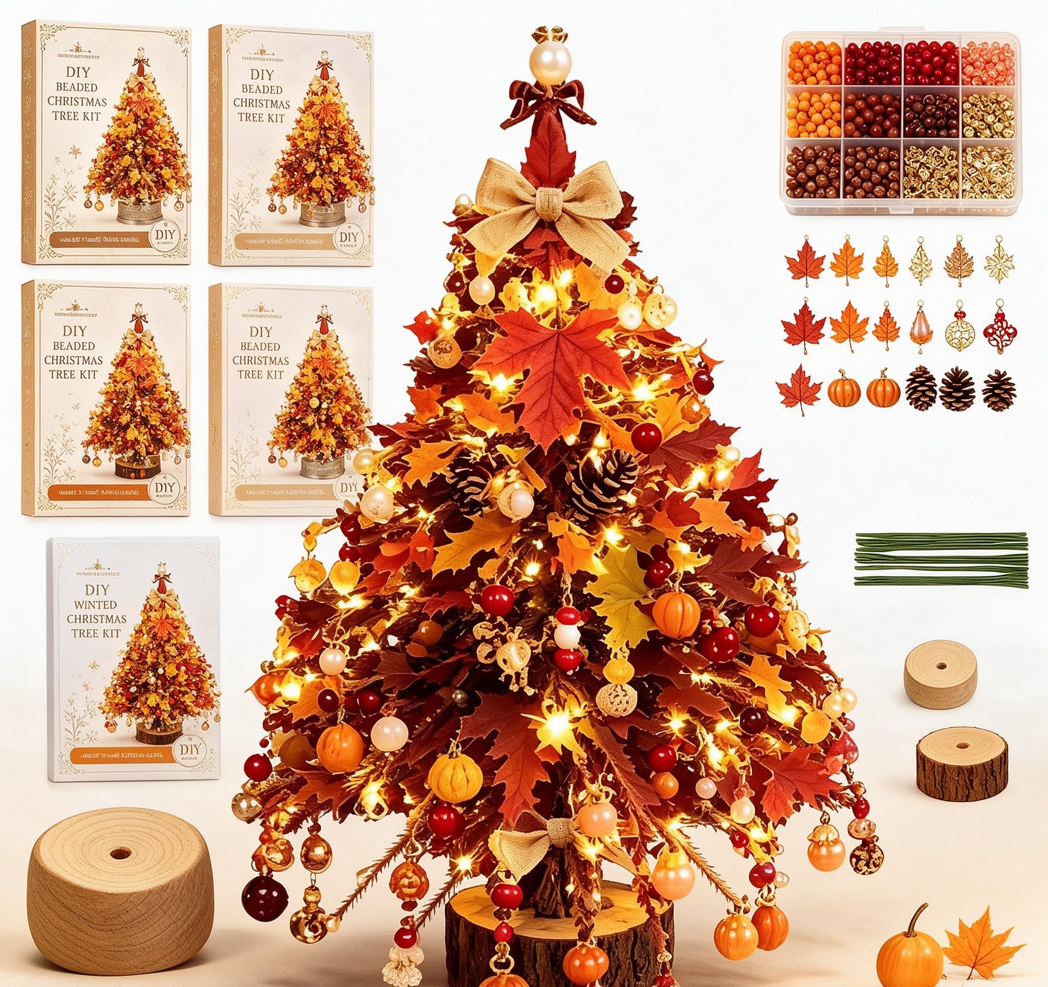 2027 New Upgraded DIY Beaded Christmas Tree Kit with Beads &Decorative