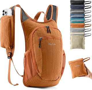 Uselike 10L Lightweight Packable Hiking Daypack Backpack for Women Men - Orange, Water-Resistant Travel Bag