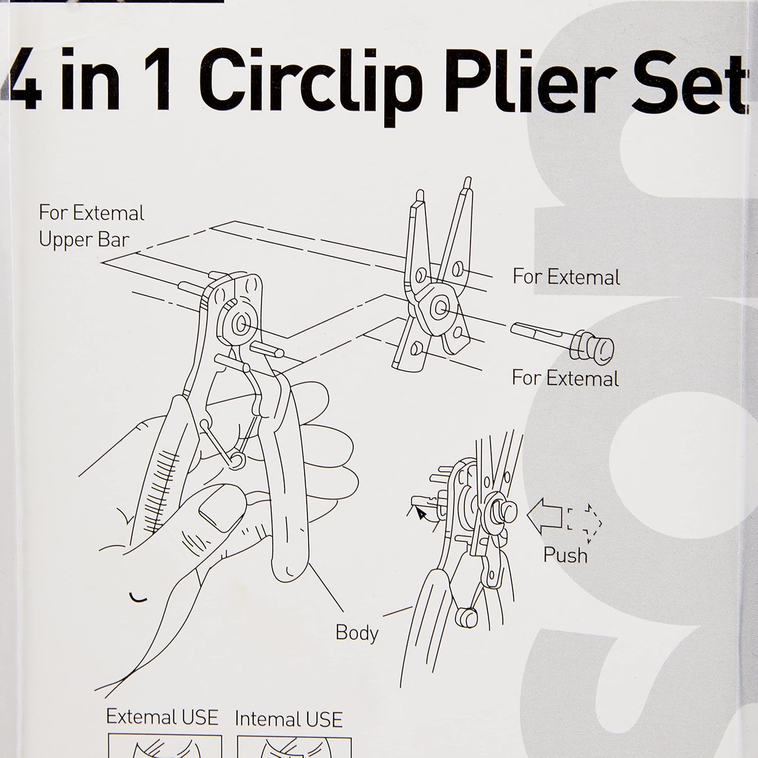 Rolson Four Head Circlip Pliers Set