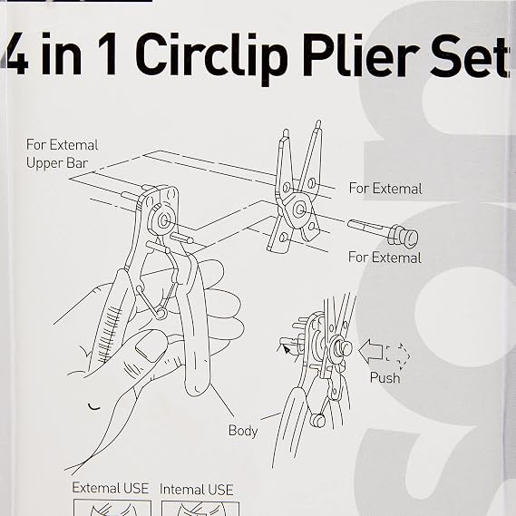 Rolson Four Head Circlip Pliers Set