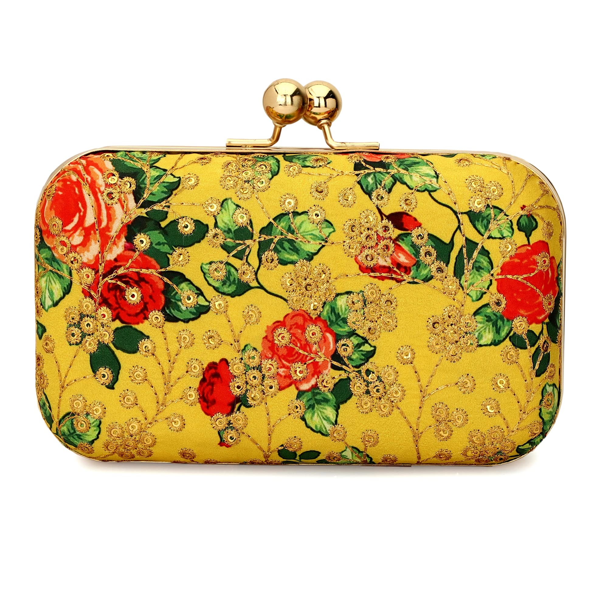 Handicraft Hand Embroidered Box Clutch Bag Purse for Bridal, Casual, Wedding Bag for Women & Girls-image-24