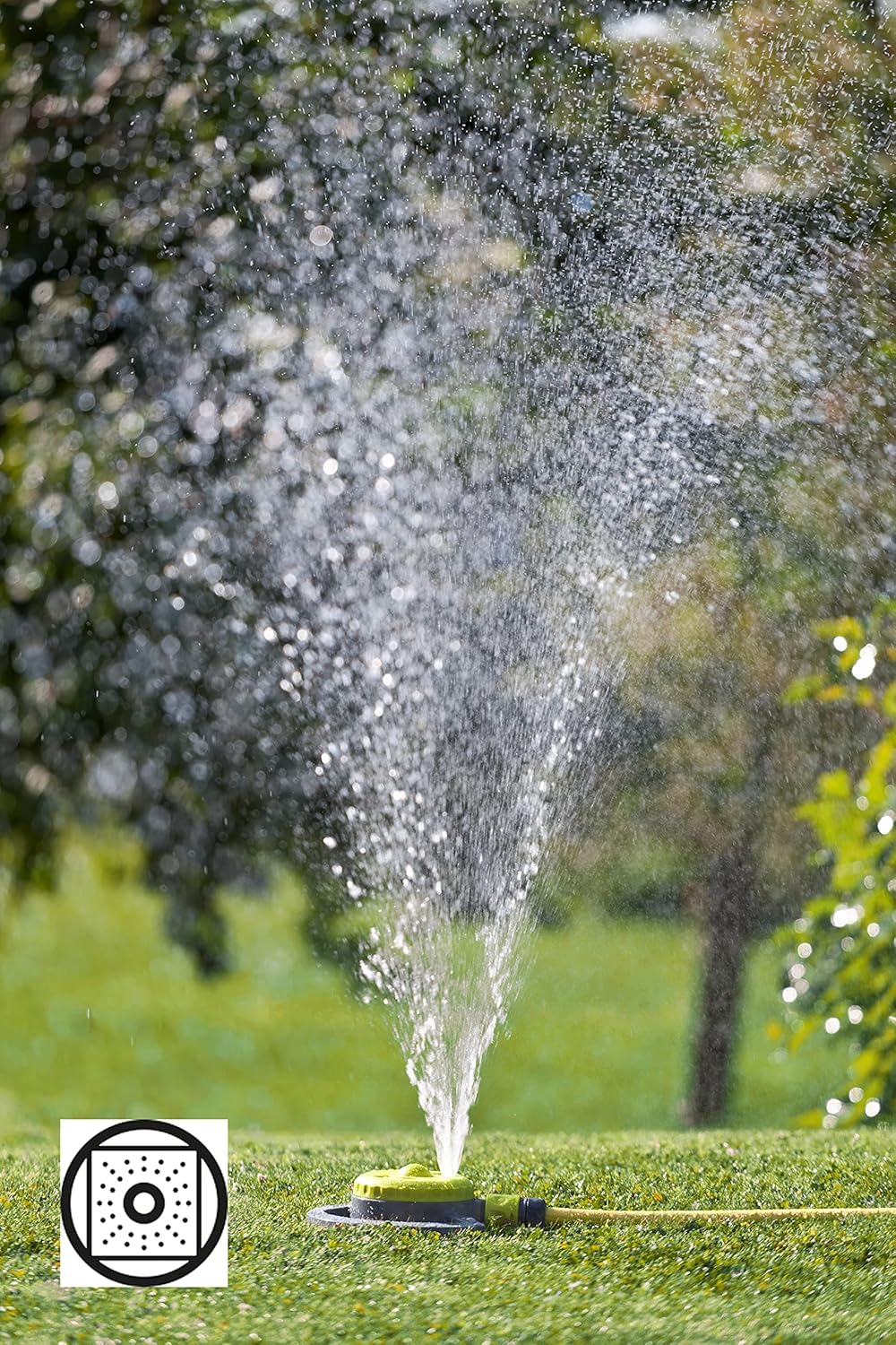 REHAU sprinkler demonstrating a fine mist spray pattern.