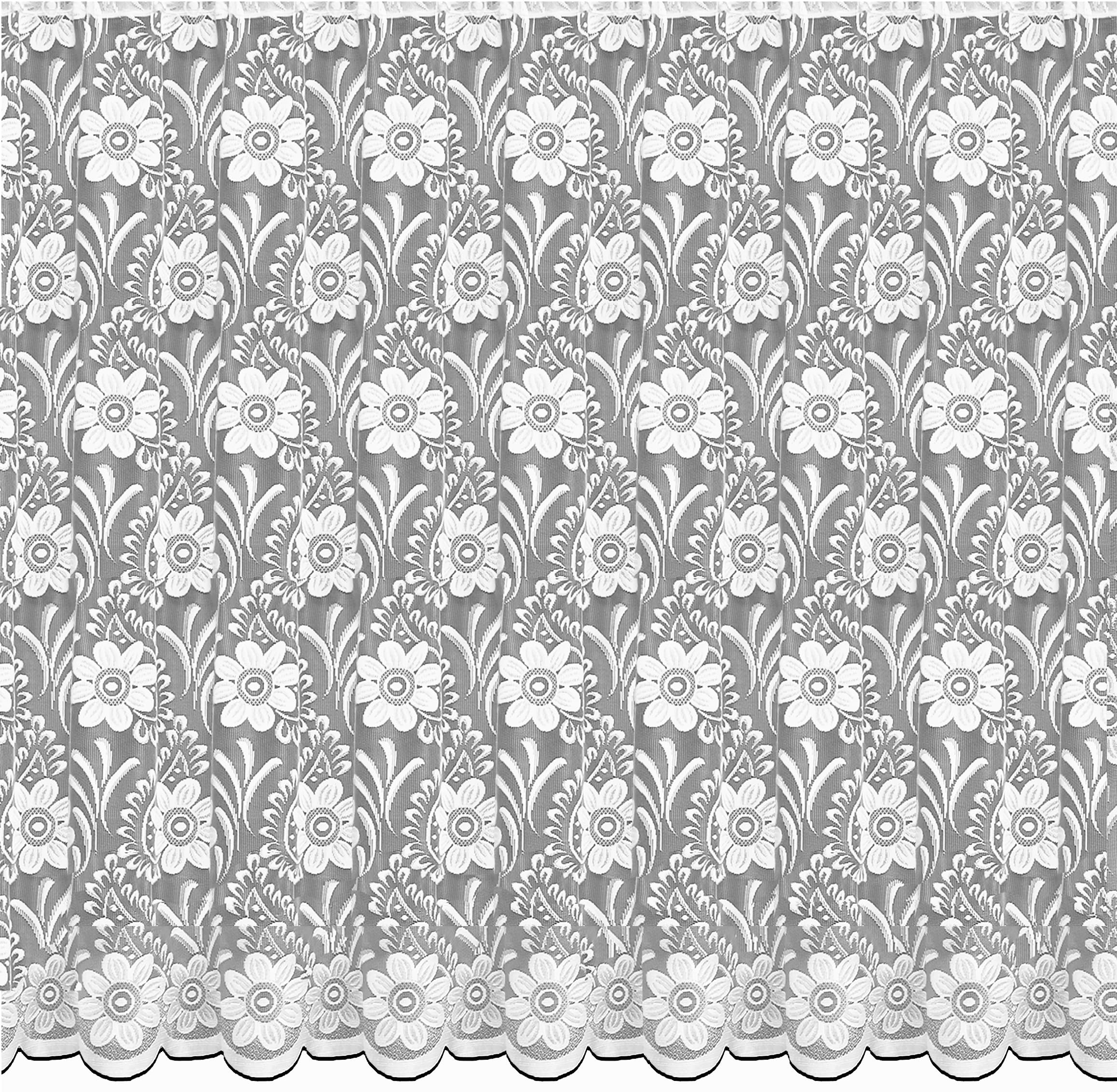 Silverthorn SOFT FURNISHINGS - Hannah – A Beautiful Floral Lace Curtain – Sold by The Metre. (183cm Drop / 72 inch Drop)